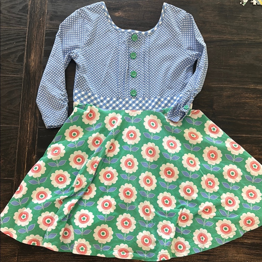 Blue and Green Floral Dress